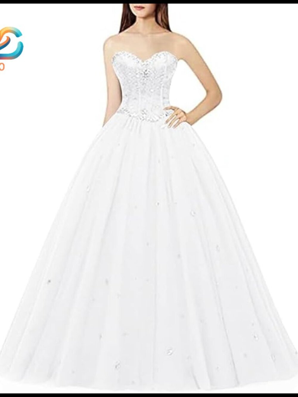 Sweetheart Ball Gown Tulle Prom Dress Sequin Beaded Formal Evening